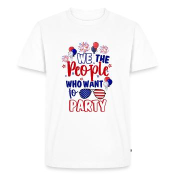 Nous, les gens qui voulons faire la fête du Jour de l’Indépendance - T-shirt Premium bio Homme - blanc - Devant - Nico (187cm)
