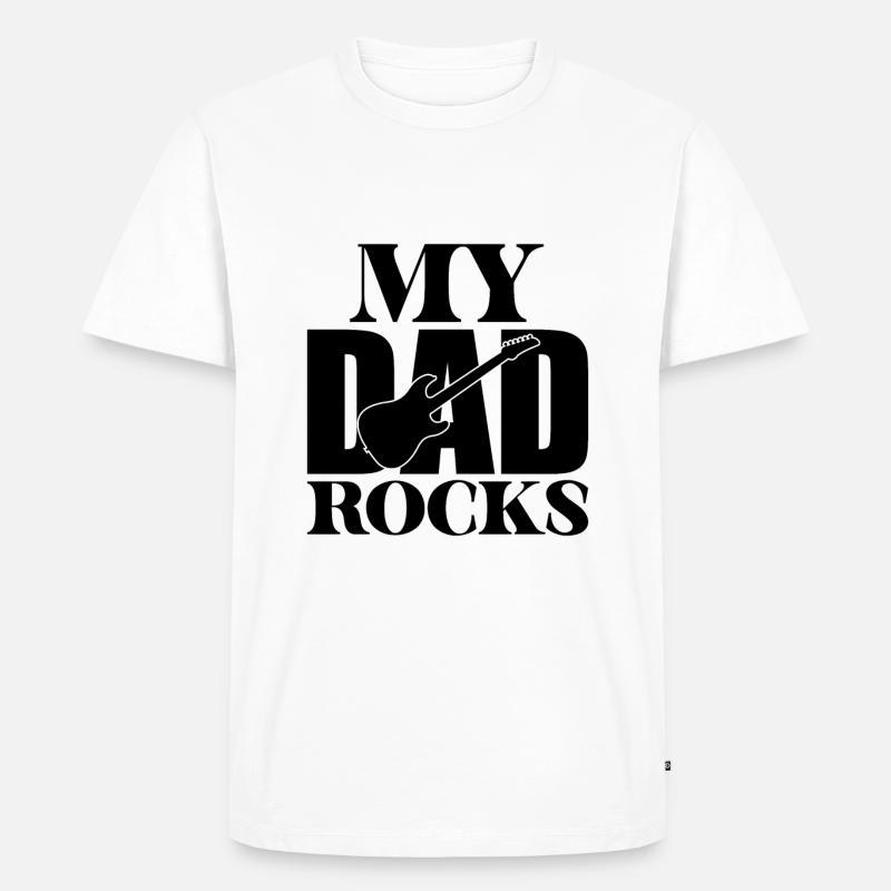 My Dad Rocks - Männer Premium Bio T-Shirt - Weiß