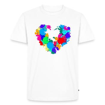flower heart, colorful, colors, graffiti, splash - Men's Premium Organic T-Shirt - white - Front - Nico (187cm)
