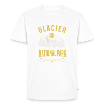 Parc national des Glaciers, Montana, États-Unis - T-shirt Premium bio Homme - blanc - Devant - Nico (187cm)