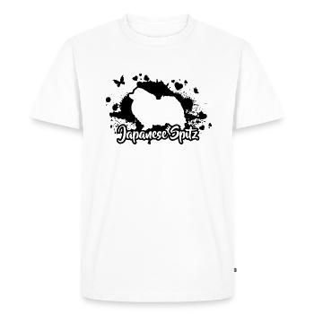 JAPANESE SPITZ Dog Dog Dogs Wilsigns - Men's Premium Organic T-Shirt - white - Front - Nico (187cm)