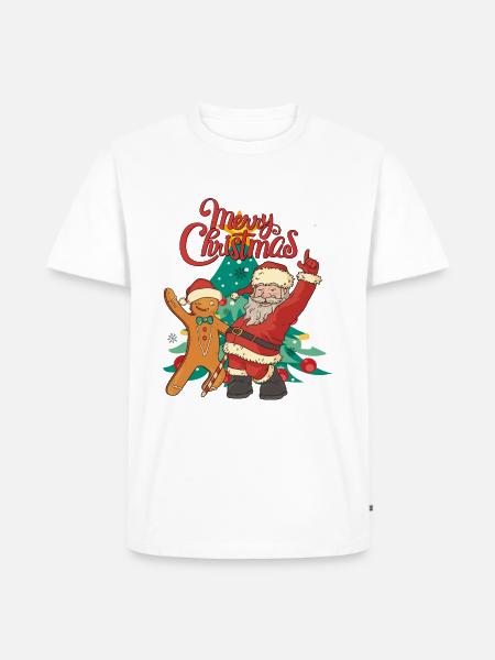 Vrolijk kerstfeest - Mannen Premium Bio T-shirt - wit