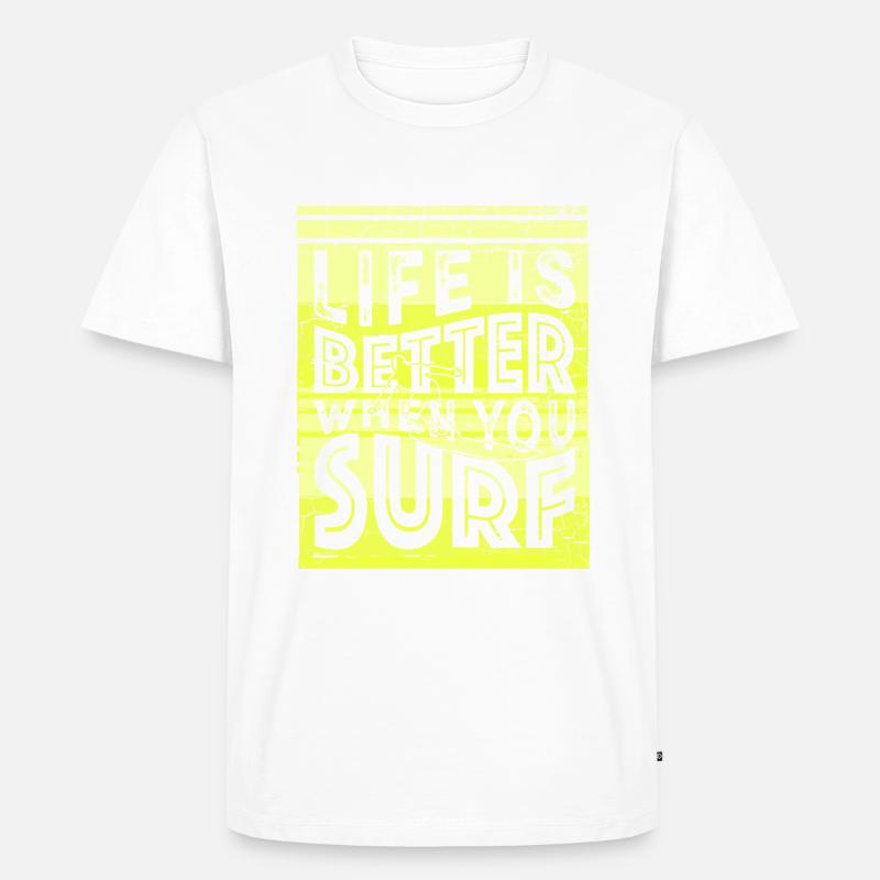 Surfer Spruch Lustig - Männer Premium Bio T-Shirt - Weiß