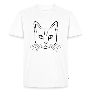 cat - Men's Premium Organic T-Shirt - white - Front - Nico (187cm)