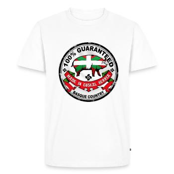 cochon du pays basque - Basque pig - T-shirt Premium bio Homme - blanc - Devant - Nico (187cm)