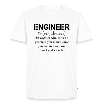 Engineer Definition Funny T-shirt - Men's Premium Organic T-Shirt - white - Front - Nico (187cm)