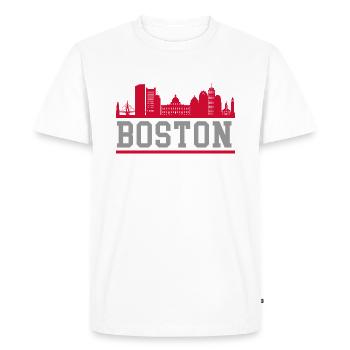 Boston Massachusetts Skyline - T-shirt Premium bio Homme - blanc - Devant - Nico (187cm)