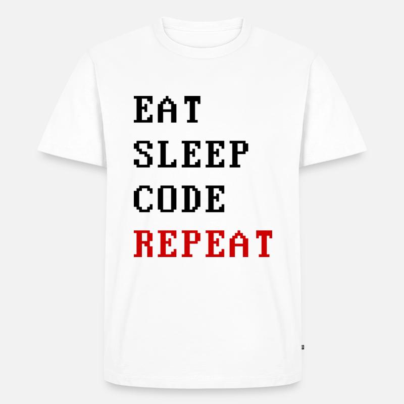 eat sleep code repeat - Männer Premium Bio T-Shirt - Weiß