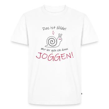 Funny jogging saying sport snail gift - Men's Premium Organic T-Shirt - white - Front - Nico (187cm)