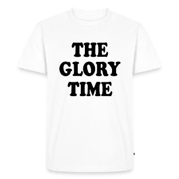 The glory time - Men's Premium Organic T-Shirt - white - Front - Nico (187cm)