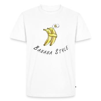Style banane - T-shirt Premium bio Homme - blanc - Devant - Nico (187cm)