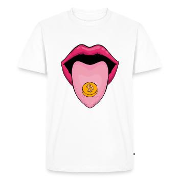 Mouth of Wisdom - XTC MDMA Bitcoin - T-shirt Premium bio Homme - blanc - Devant - Nico (187cm)