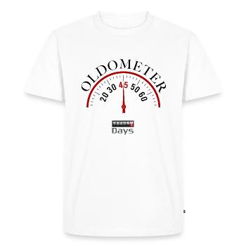 OLDOMETER 45th birthday - Men's Premium Organic T-Shirt - white - Front - Nico (187cm)