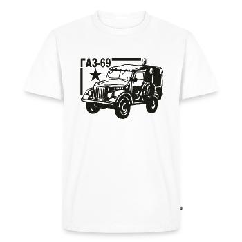 GAZ 69 Russischer Jeep - Männer Premium Bio T-Shirt - Weiß - Vorne - Nico (187cm)
