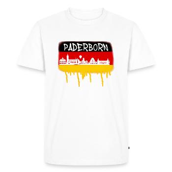 Paderborn, Germany, Flag, Graffiti,Skyline - Men's Premium Organic T-Shirt - white - Front - Nico (187cm)