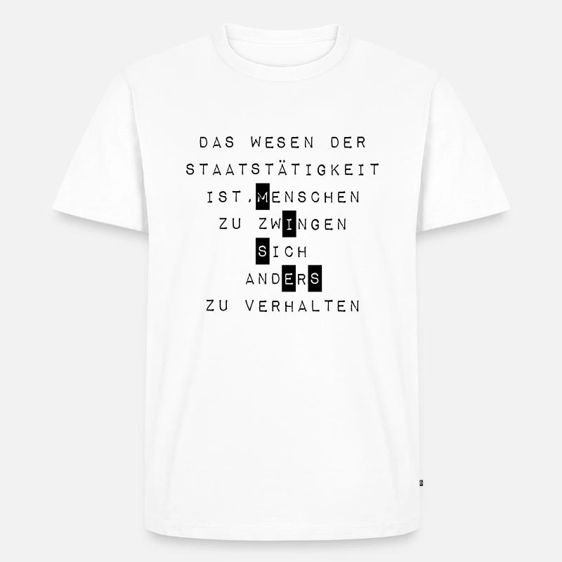 Mises über den Staat - Männer Premium Bio T-Shirt - Weiß