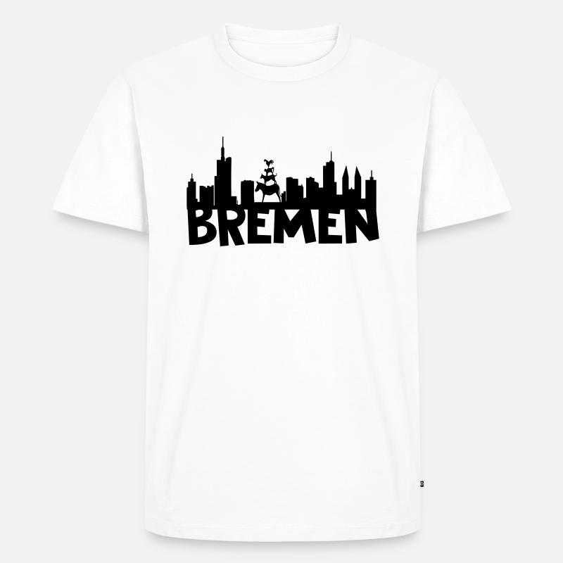 Bremen Skyline - Männer Premium Bio T-Shirt - Weiß