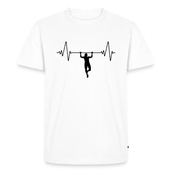 Pull Ups Heartbeat | Heartbeat pull ups - Men's Premium Organic T-Shirt - white - Front - Nico (187cm)