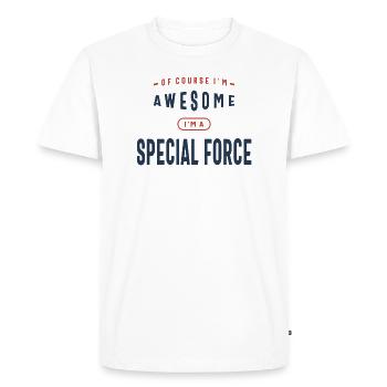 Profession de force spéciale - T-shirt Premium bio Homme - blanc - Devant - Nico (187cm)