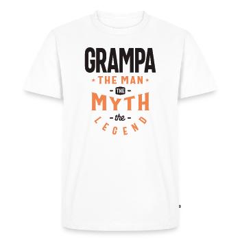 Grampa The Man The Myth The Legend - Men's Premium Organic T-Shirt - white - Front - Nico (187cm)
