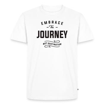 Embrace the journey, not destination - Men's Premium Organic T-Shirt - white - Front - Nico (187cm)