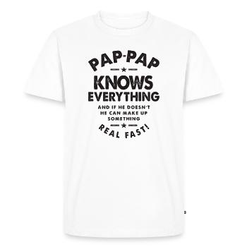 Pap-Pap sait tout - parfait pour les papys - T-shirt Premium bio Homme - blanc - Devant - Nico (187cm)