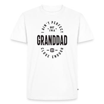 Grand-père - Papa imparfaitement parfait - T-shirt Premium bio Homme - blanc - Devant - Nico (187cm)