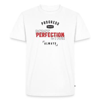 Progress Over Perfection Always - Stay Positive - Men's Premium Organic T-Shirt - white - Front - Nico (187cm)
