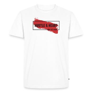L’agitation et le cœur se mettront à part - Motivationnel - T-shirt Premium bio Homme - blanc - Devant - Nico (187cm)