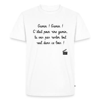 Gamin ! Gamin ! C'est arrivé près de chez vous - T-shirt Premium bio Homme - blanc - Devant - Nico (187cm)