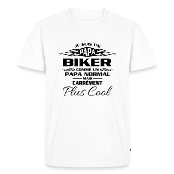 Papas bikers - T-shirt Premium bio Homme - blanc - Devant - Nico (187cm)