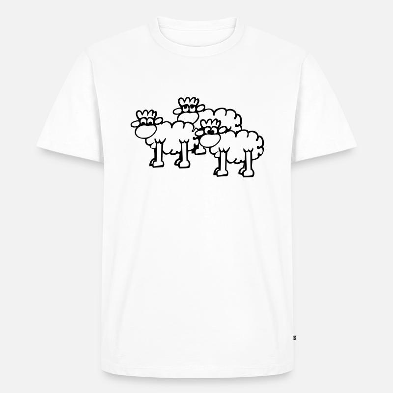Schafe - Männer Premium Bio T-Shirt - Weiß