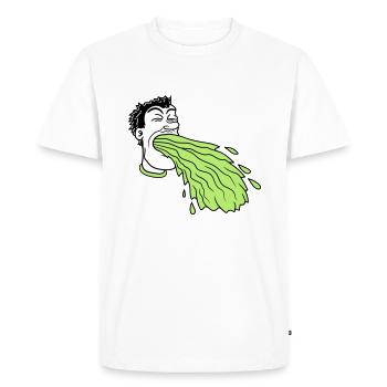vomir vomir malade malade vomir ek - T-shirt Premium bio Homme - blanc - Devant - Nico (187cm)