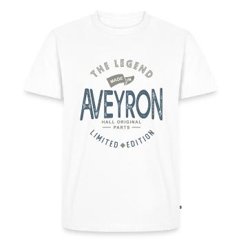 MADE IN aveyron cadeau anniveraire aveyronnais - T-shirt Premium bio Homme - blanc - Devant - Nico (187cm)