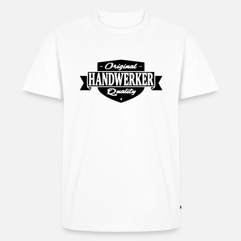 handwerker - Männer Premium Bio T-Shirt - Weiß
