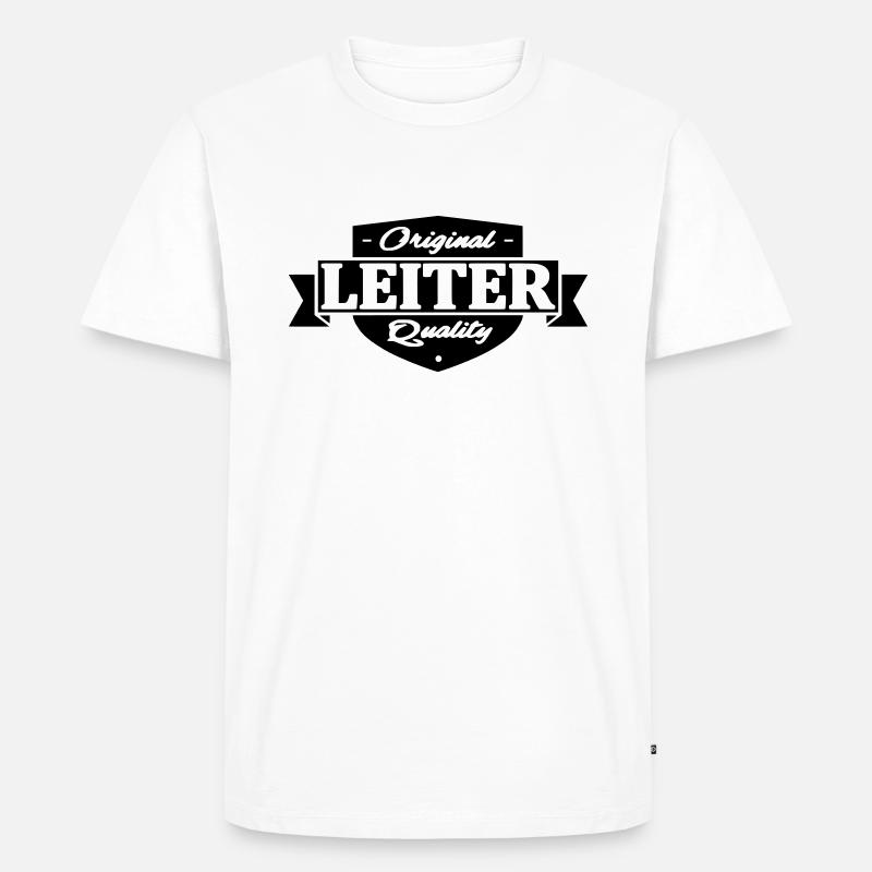 leiter - Männer Premium Bio T-Shirt - Weiß