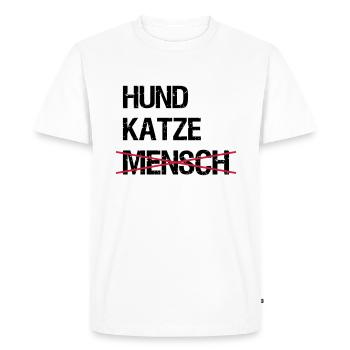 Chat chien humain - T-shirt Premium bio Homme - blanc - Devant - Nico (187cm)
