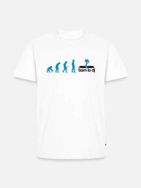 DJ Evolution - Born to DJ - T-shirt Premium bio Homme - blanc