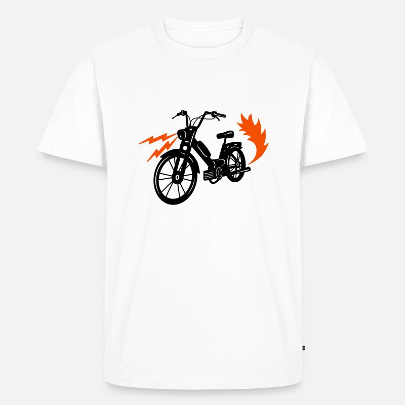 Mofa Moped Mofafahrer Mopedfahrer Zweirad - Männer Premium Bio T-Shirt - Weiß