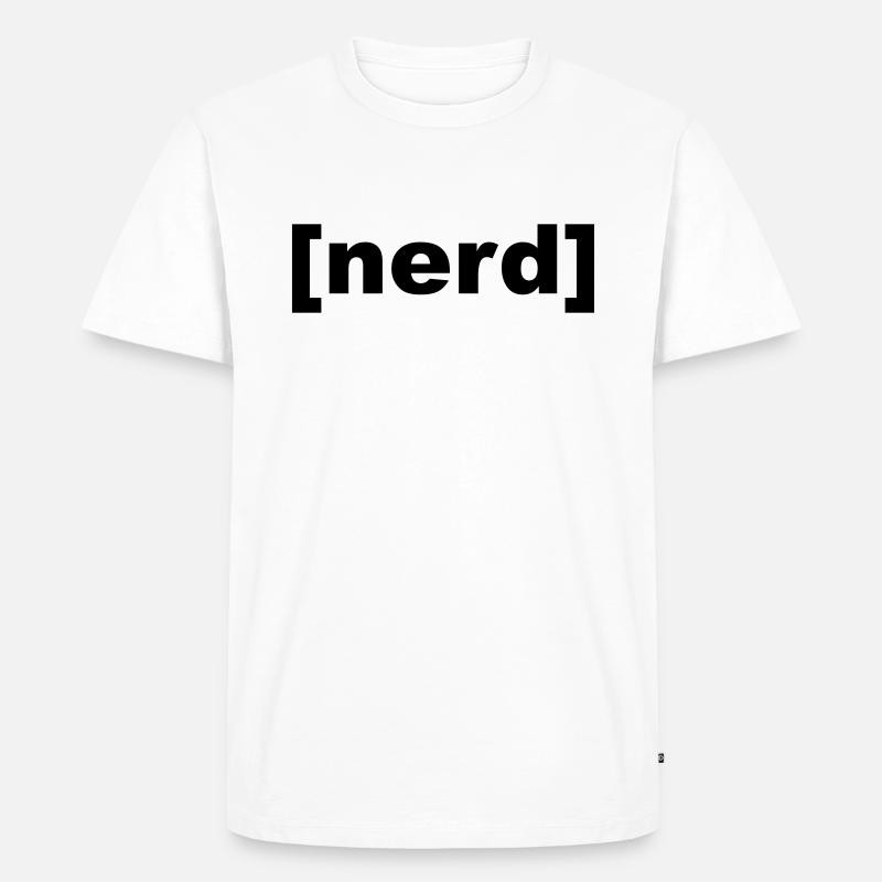 nerd - Männer Premium Bio T-Shirt - Weiß