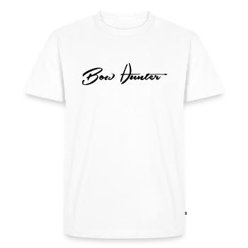 Bowhunter lettering - Men's Premium Organic T-Shirt - white - Front - Nico (187cm)
