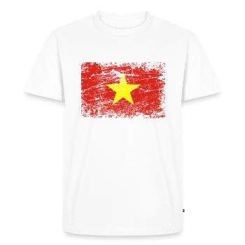 Vietnam flag used look vintage travel vacation trip - Men's Premium Organic T-Shirt - white - Front - Nico (187cm)