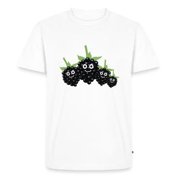 Mûres,Famille,Baies,Mûre - T-shirt Premium bio Homme - blanc - Devant - Nico (187cm)
