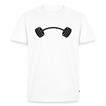 weights - Men's Premium Organic T-Shirt - white - Front - Nico (187cm)