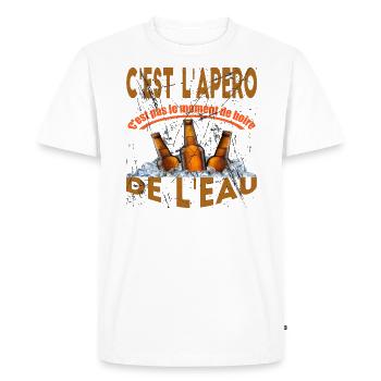Apéro bière - T-shirt Premium bio Homme - blanc - Devant - Nico (187cm)