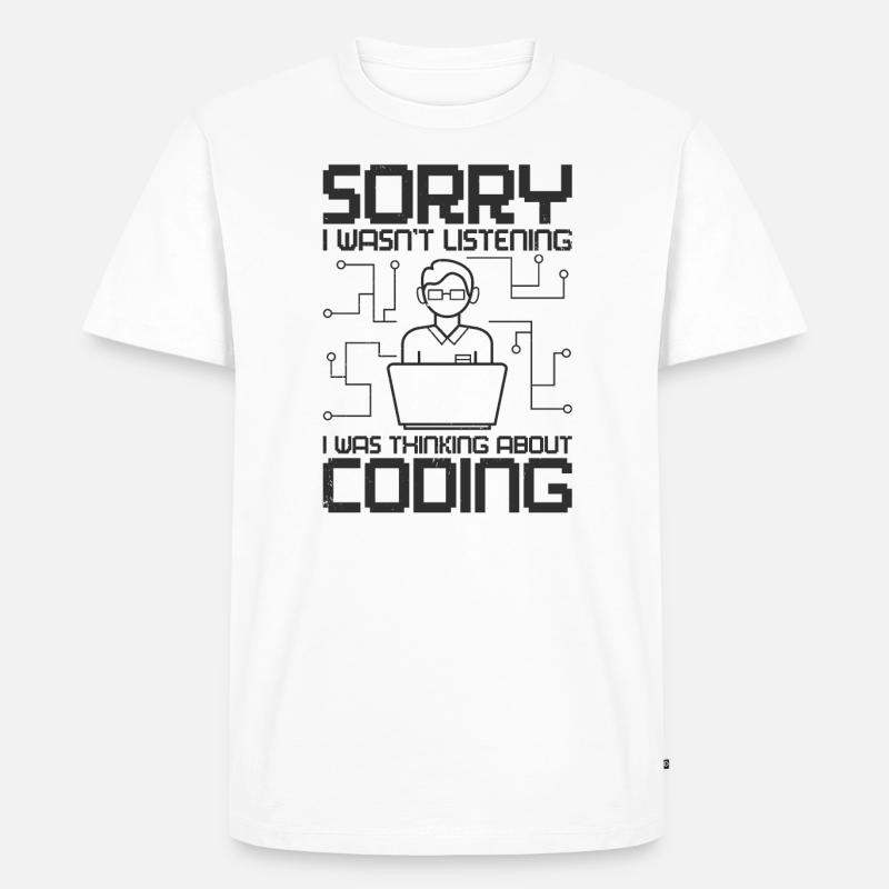 Programmierer Software Web Entwickler Coder Coding - Männer Premium Bio T-Shirt - Weiß
