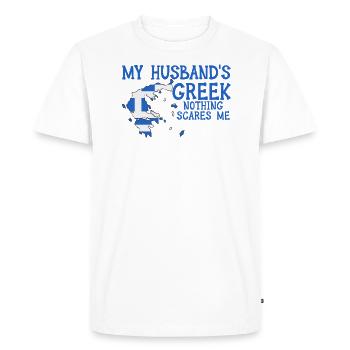 Femme Grèce Grec Grec - T-shirt Premium bio Homme - blanc - Devant - Nico (187cm)