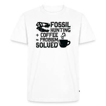 Fossiles Café Chasseur de fossiles Paléontologue - T-shirt Premium bio Homme - blanc - Devant - Nico (187cm)
