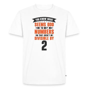 Mathématiques Nombres impairs Mathématiciens Entier - T-shirt Premium bio Homme - blanc - Devant - Nico (187cm)