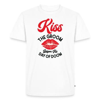 Jour de mariage de célibataire Fate Kisser - T-shirt Premium bio Homme - blanc - Devant - Nico (187cm)